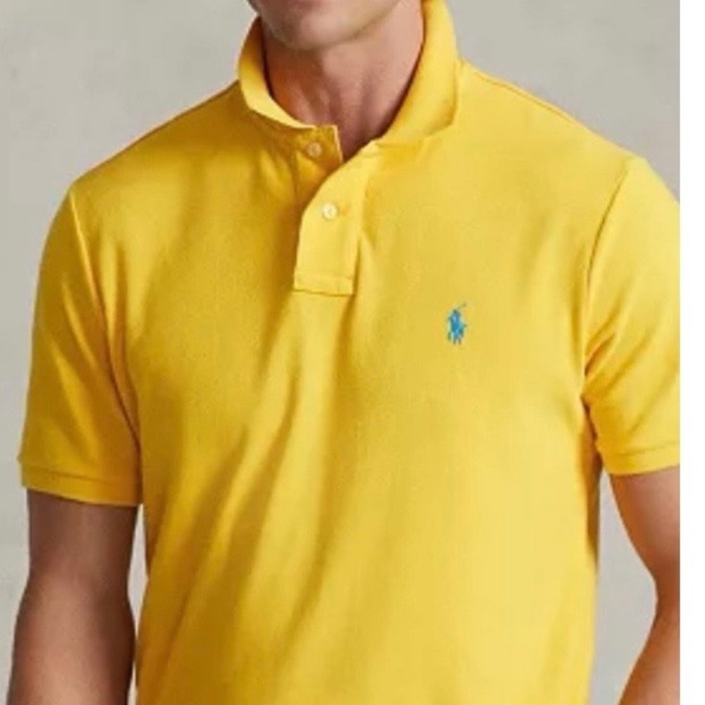 Men's Polo by Ralph Lauren Yellow Cotton Polo‎ Shirt Sz XL, preppy classic fit